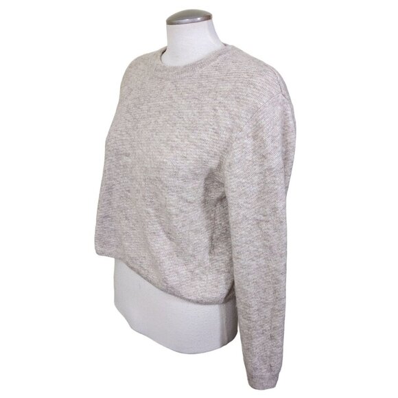 Wilfred Aubri Sweater Alpaca Blend Cropped Womens Size M Beige Relaxed Fit Soft - Picture 2 of 7